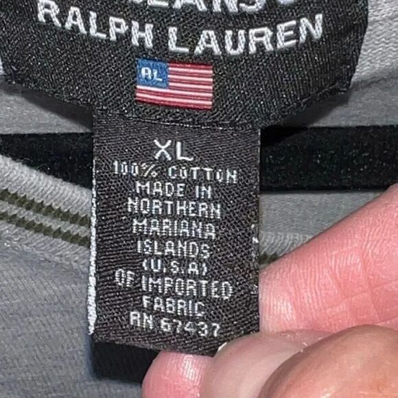 VTG Polo Ralph Lauren Football Sweater Mens X-Large Gray/Green Pullover V-Neck - Picture 6 of 10